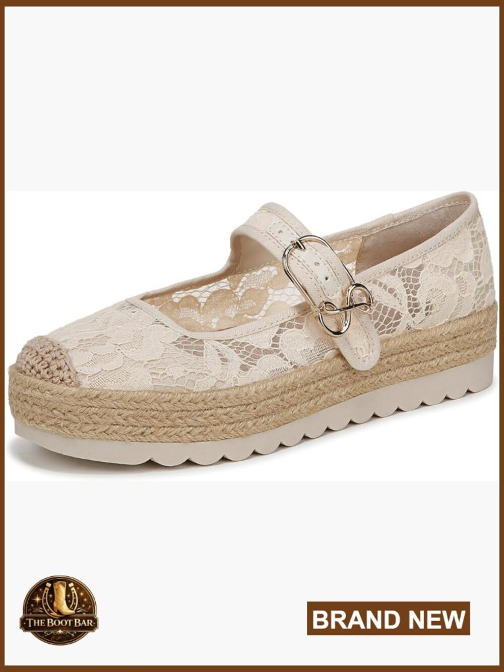 Women's Espadrille Mary Jane Flats - Platform Slip-On Shoes